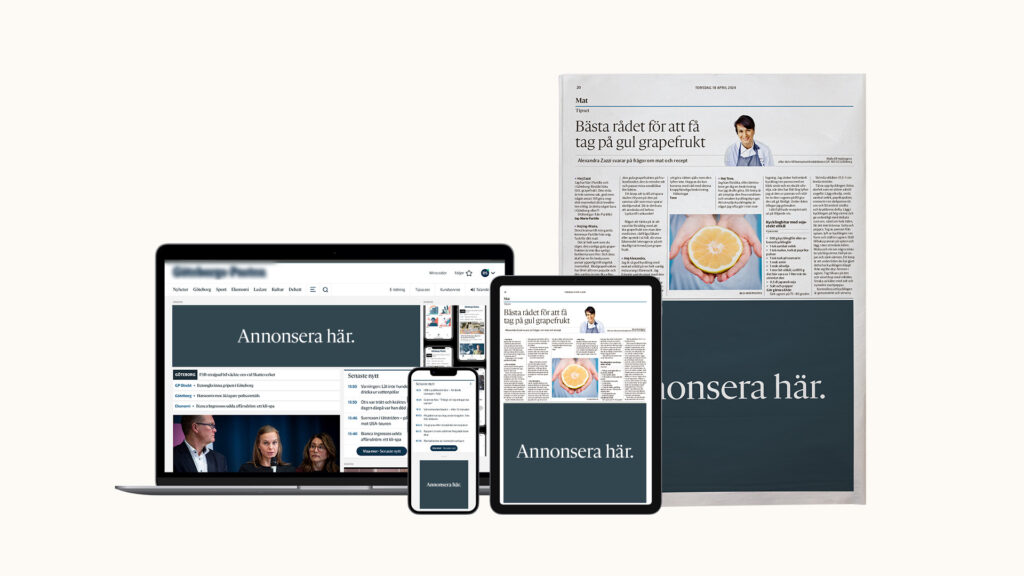 annonsera i nyhetsmedia. desktop tablet och mobil samt print